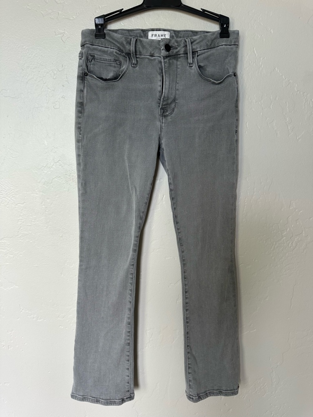 Frame Le Mini Boot Denim Charcoal Gray High-Rise Jeans